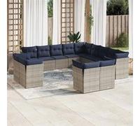 vidaXL Ensemble salon de jardin 6 pièces avec coussins Aluminium Anthracite