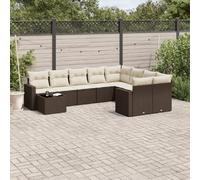 vidaXL Salon de jardin - 10 pcs - Résine tressée marron