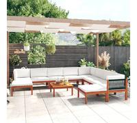 VIDAXL Salon de jardin 11 pcs avec coussins - Crème