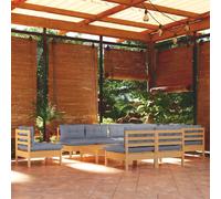 vidaXL Salon de jardin 11 pcs - Bois de pin solide