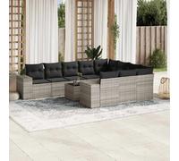 VIDAXL Salon de jardin 11 pcs - Gris clair