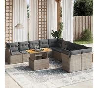 vidaXL Salon de jardin - 11 pièces - Gris