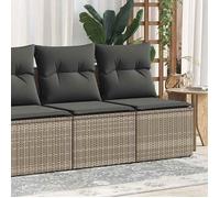 vidaXL Salon de jardin 2 pcs avec coussins gris résine tressée acacia 3325246