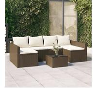 vidaXL Ensemble de salon de jardin 2 pièces avec coussins Marron Poly Rattan