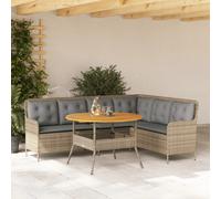 vidaXL Ensemble de salon de jardin 2 pièces avec coussins Beige Poly Rattan