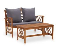 VidaXL Salon de jardin 2 pcs - Bois d'acacia solide