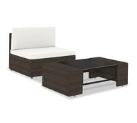 VidaXL Salon de jardin 2 pcs - Résine tressée marron