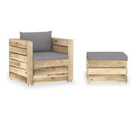 vidaXL Salon de jardin 2 pcs - Vert