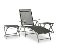 vidaXL Salon de jardin 3 pcs - Aluminium et textilène