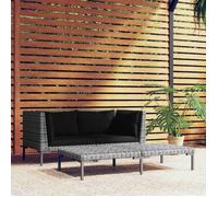 vidaXL Salon de jardin 3 pcs Gris foncé Résine tressée demi-ronde 318606