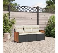 vidaXL Salon de jardin 3 pcs - Noir