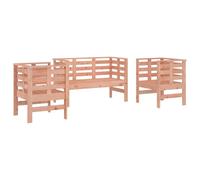 vidaXL Salon de Jardin 3 pcs, Sièges avec Accoudoirs, Chaises avec Dossier, Meuble de Terrasse Patio, Scandinave, Bois Massif Douglas