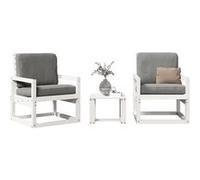 vidaXL Ensemble de salon de jardin 3 pièces 832553 — pin massif blanc