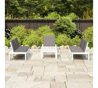 VidaXL Salon de jardin 4 pcs - Blanc