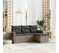 vidaXL Salon de jardin 4 pcs - Gris