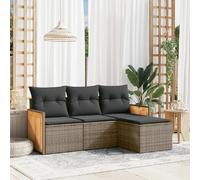 vidaXL Salon de jardin 4 pcs - Gris
