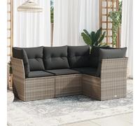 vidaXL Salon de jardin 4 pcs - Gris clair