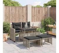 VidaXL Salon de jardin 4 pcs - Gris clair