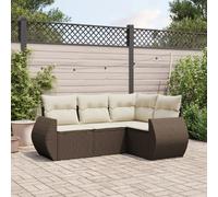 vidaXL Salon de jardin 4 pcs - Marron