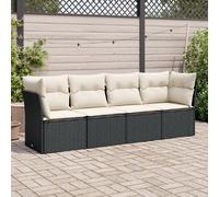 vidaXL Salon de jardin 4 pcs - Noir