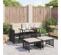 vidaXL Salon de jardin 4 pcs noir