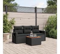 vidaXL Salon de jardin 4 pcs - Noir