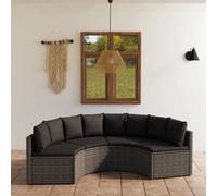 vidaXL Salon de jardin 4 pcs résine tressée gris