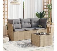 VIDAXL Salon de jardin 4 pièces avec coussins beiges