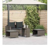 vidaXL Salon de jardin 5 pcs avec coussins empilable gris polyrotin, ensemble de canapés d'extérieur, ensemble de salon de 4104165
