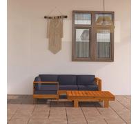 vidaXL Salon de jardin 5 pcs avec coussins - Gris foncé