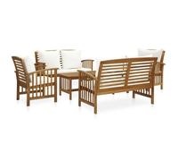 vidaXL Salon de Jardin 5 pcs avec Coussins Mobilier d'Extérieur Meubles de Terrasse Meubles de Jardin Mobilier de Patio Bois 3057977