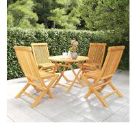 vidaXL Salon de Jardin 5 pcs Ensemble de Salle à Manger Table et Chaises à Dîner Mobilier de Repas Patio Extérieur Bois de 3059581