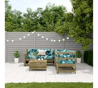 vidaXL Salon de jardin 5 pcs - Marron