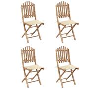 vidaXL Salon de jardin 5 pièces avec coussins Pliable Bambou