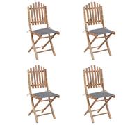 vidaXL Salon de jardin 5 pièces avec coussins Pliable Bambou