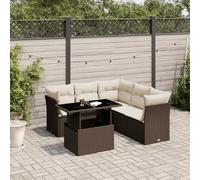 VIDAXL Salon de jardin 6 pcs avec coussins - Marron résine tressée