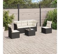 VIDAXL Salon de jardin 6 pcs avec coussins - Noir