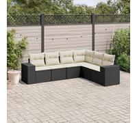 Vidaxl Salon De Jardin 6 Pcs Avec Coussins Noir Résine Tressée