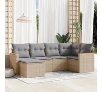 vidaXL Salon de jardin 6 pcs - Beige