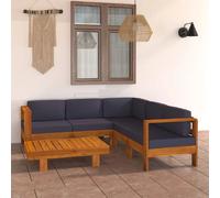 vidaXL Salon de jardin 6 pcs - Bois d'acacia