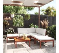 vidaXL Salon de jardin 6 pcs Bois d'acacia solide - Crème