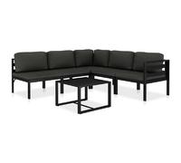 VidaXL Salon de jardin 6 pcs - Coussins Aluminium Anthracite