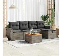 vidaXL Salon de jardin 6 pcs - Gris