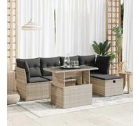vidaXL Salon de jardin 6 pcs - Gris clair