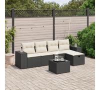 vidaXL Salon de jardin 6 pcs Noir résine tressée