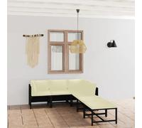 vidaXL Salon de jardin 6 pcs - Résine tressée Noir