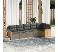 vidaXL Salon de jardin 6pcs - Gris