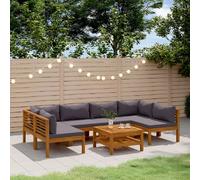 vidaXL Ensemble de salon de jardin 7 pièces – Bois massif d'acacia