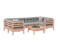 vidaXL Salon de jardin modulable 7 pièces avec coussins – bois massif de Douglas