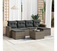 vidaXL Salon de jardin 7 pcs - Gris